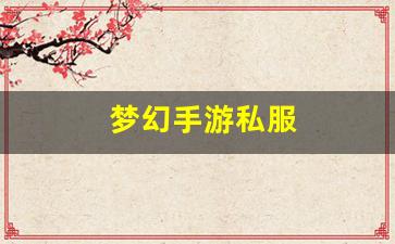 最新梦幻西游：梦幻手游私服(梦幻手游私s