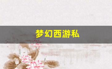 梦幻sf：梦幻西游私(梦幻西游手游版本)